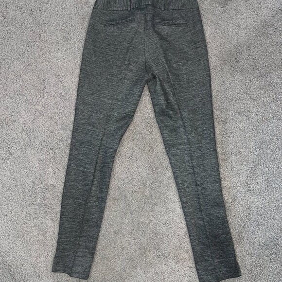 THEORY Black & Gray Space Dye Straight Leg Slit Hem Slacks Trouser Pants -EUC -8 - Picture 6 of 13
